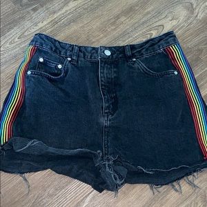 Black jean shorts
